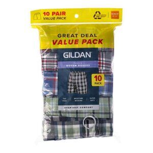 Gildan Men's Elastic Waistband Cotton Boxer Briefs Underwear, Multicolor XL